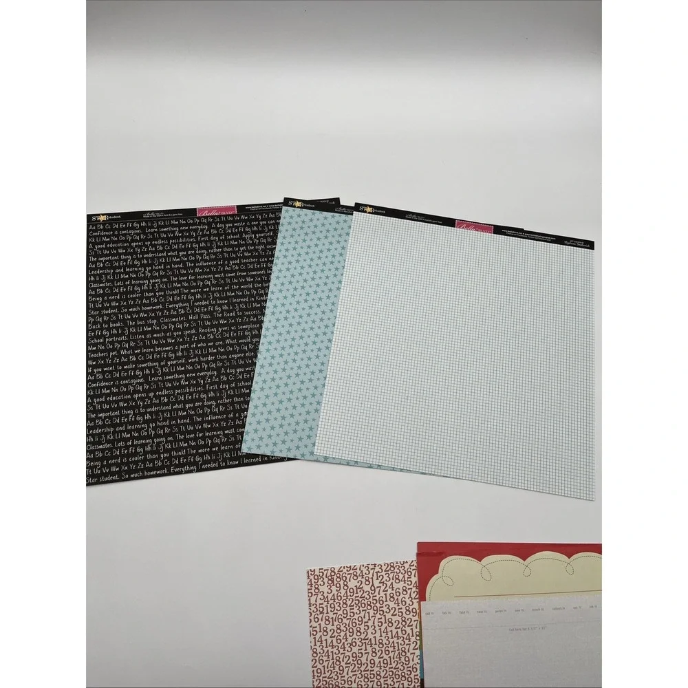 12x12 School Scrapbook Paper Lot Pink Paislee Bella Blvd Simple Stories